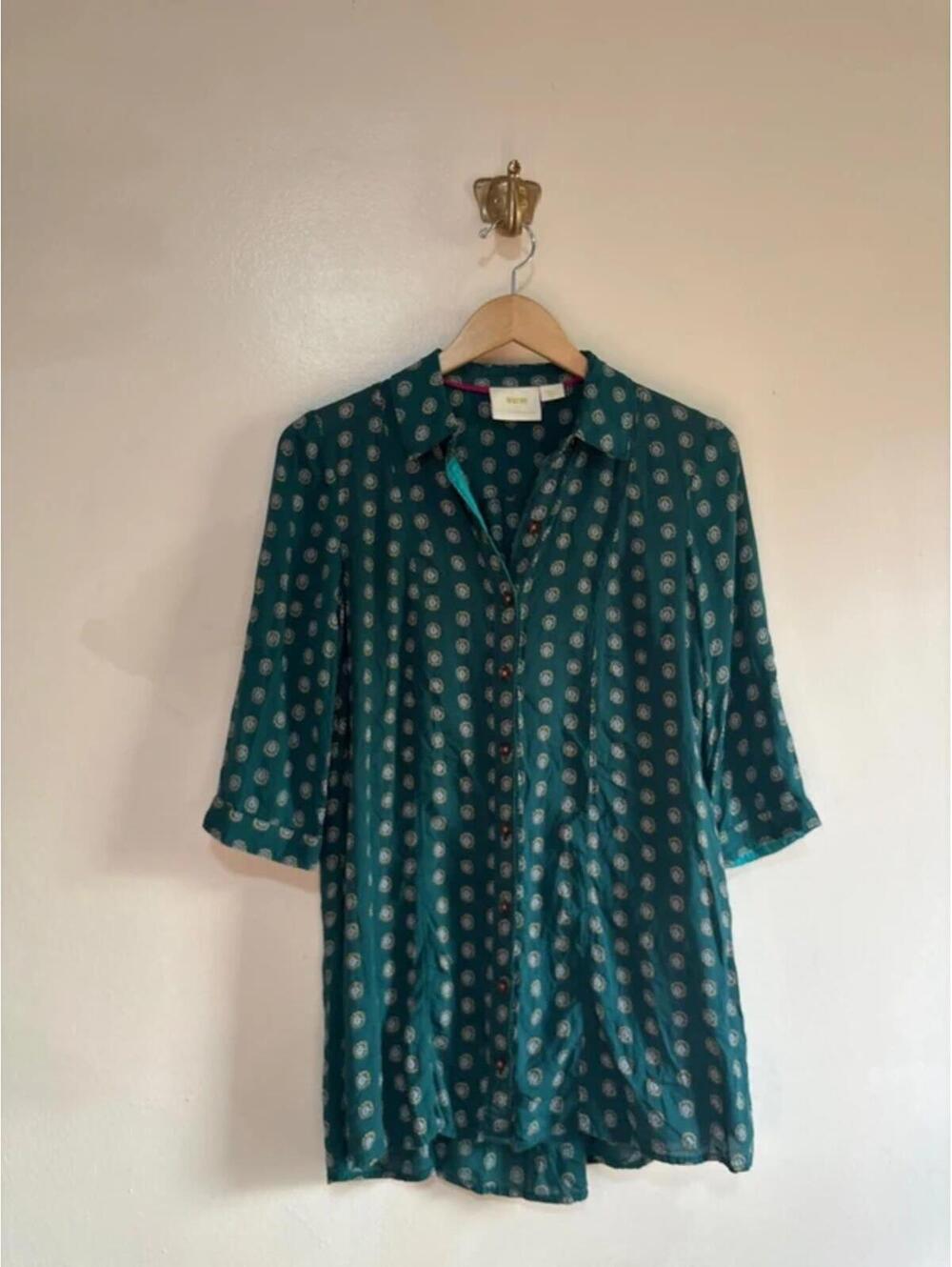 Maeve Anthropologie 3/4‎ Sleeve Blouse size S
